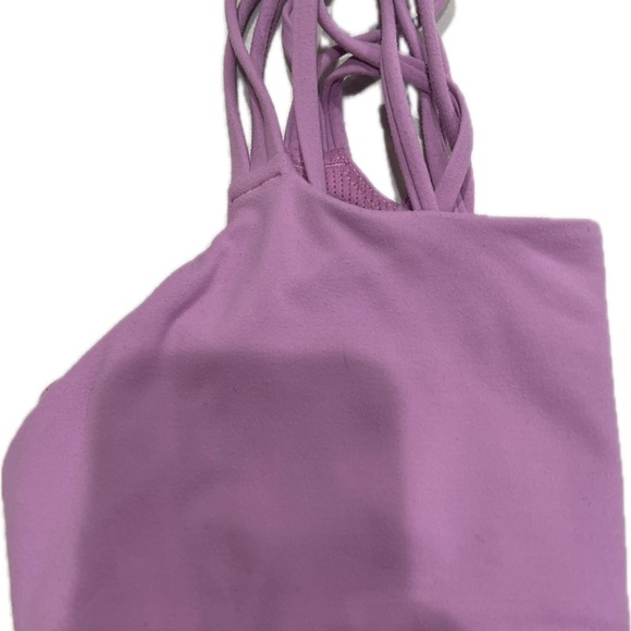 Athleta criss cross six straps sport bra excellent condition size s color Lilac - Picture 12 of 14
